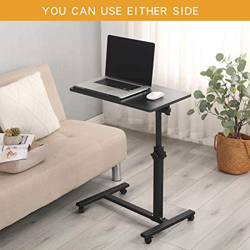 TigerDad 23.7in x 13.6in x 35in 0203 Black Mobile Rolling Laptop Stand