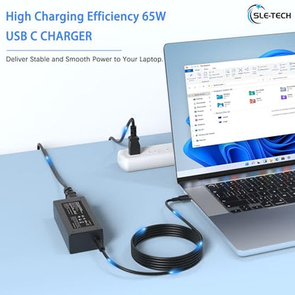 SLE-TECH 65W USB Type C Laptop Charger SM65CL-01 AC Adapter