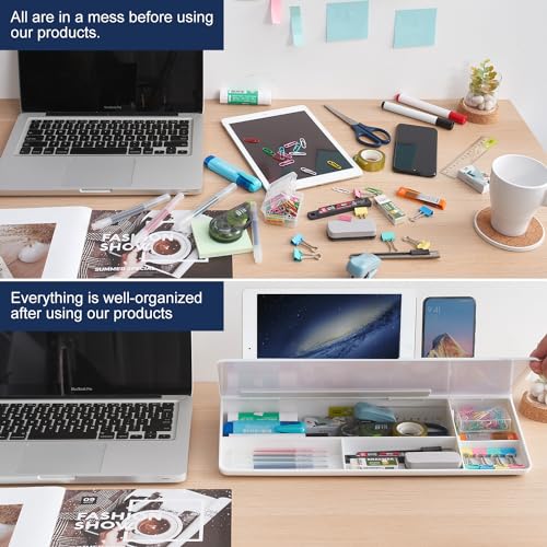 TSJ OFFICE 15.8" x 7.1" TSJWB1806W Frameless Glass Desktop Whiteboard