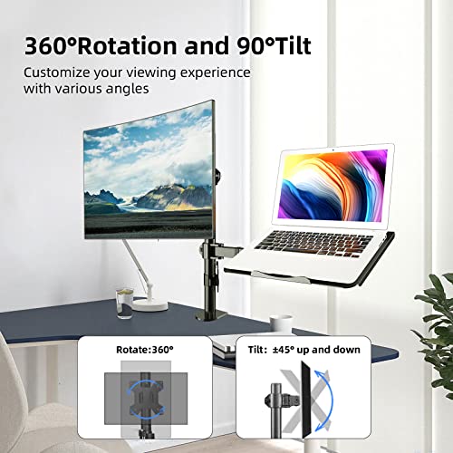 Suptek MD6432TP003 Tabletop Mount 13-27 Inch Adjustable Monitor Arm with Laptop Tray