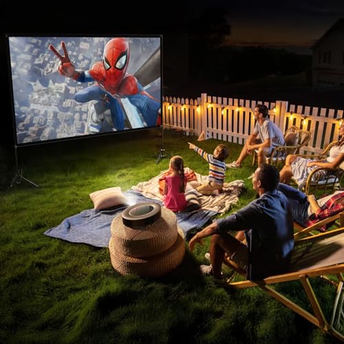 VISULAPEX 120" 120" Projection Screen Black Indoor Outdoor Durable Foldable Tripod Mount