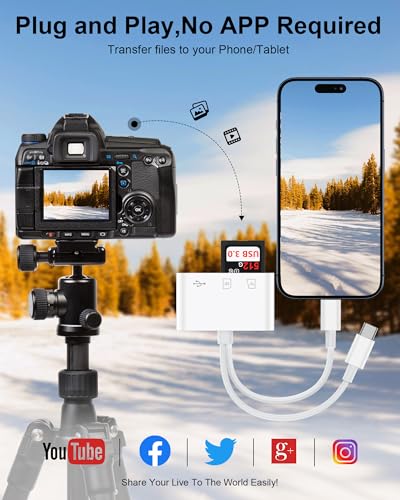 Haoano SD Card Reader SD/TF Multi-Card USB Type C and Lightning Adapter