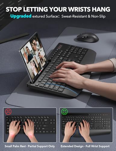 Trueque Wireless Ergonomic Keyboard and Mouse Combo KC213 USB 2.4GHz Wireless Optical Black