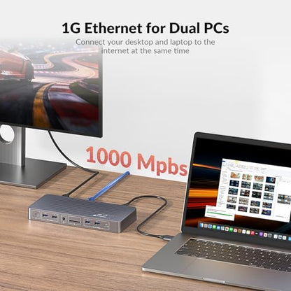 AV Access 8.66" x 3.94" iDock M10 USB Docking Station with 16 Ports, 3 HDMI, 4K Resolution