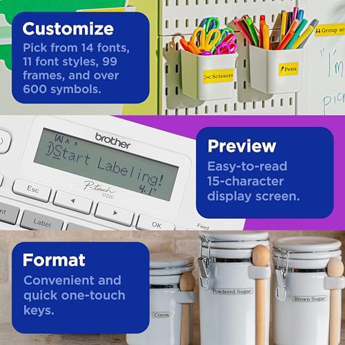 Brother P-Touch PTD220 Thermal Printer Monochrome 180 dpi Label Maker