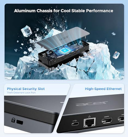 Acer 7.89in USB Docking Station with 110W PD and Triple Monitor Support