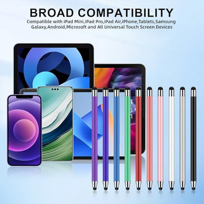 SLKIJDHFB 10 Pack Stylus Pen GOOD1 Universal Compatibility Touch Screen Pens 2-in-1 with Dual Rubber Tips