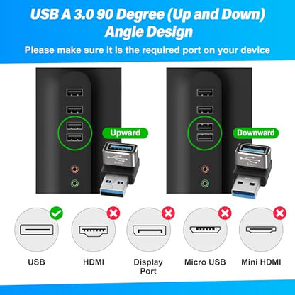 Togconn 2-Pack USB 3.0 Type A Right Angle Adapter Model B0D47TSTV9