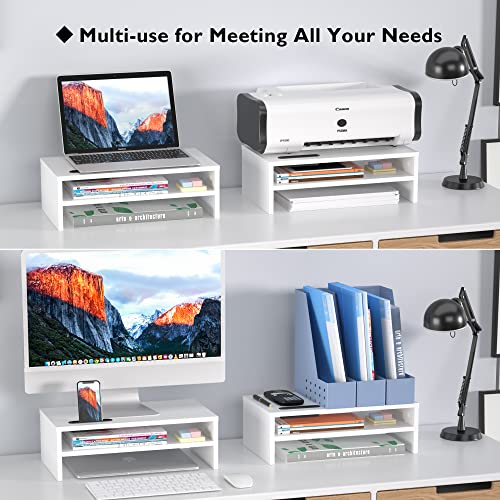 BONTEC 16.54 x 9.25 x 5.59 inches MTR-S2-WH Computer Monitor Stand