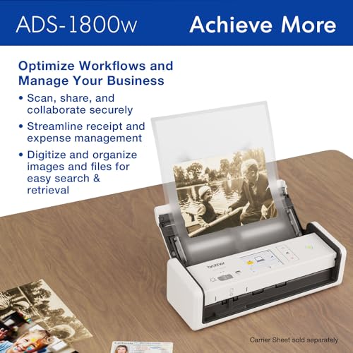 Brother ADS-1800W Document Scanner | 600dpi | USB and Wi-Fi Connection