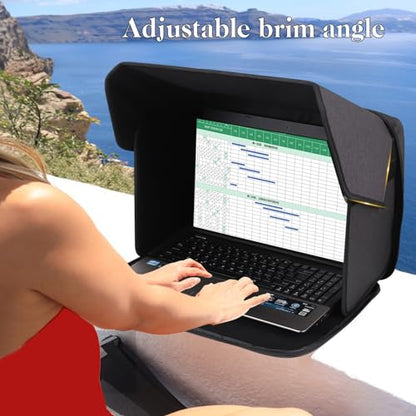 ZIORS 12-14in Portable Laptop Sun Shade Foldable Privacy Shield Anti-Glare