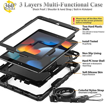 SEYMAC Stock Case for iPad 9th/8th/7th Generation 10.2 inches Black Model Y2SD-iPad10.2bl
