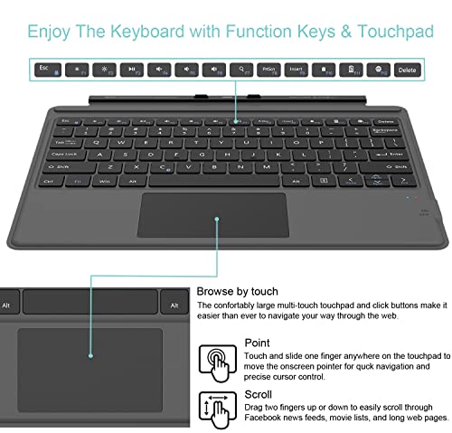 Arteck Surface Pro 13-inch Keyboard SP-Compatible Bluetooth Mechanical QWERTY Black