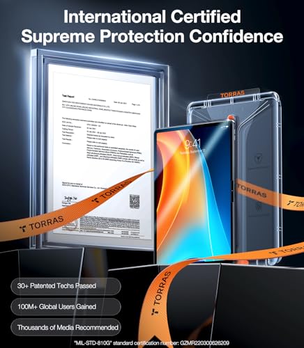 TORRAS 13 Inch iPad Pro Screen Protector M4 2024 & M5 2025, Tempered Glass, 9H Hardness, Smooth Finish, Anti-Scratch