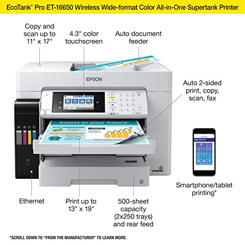 Epson EcoTank Pro ET-16650 A3 Color Inkjet Printer 4800x2400 DPI Ethernet Wireless