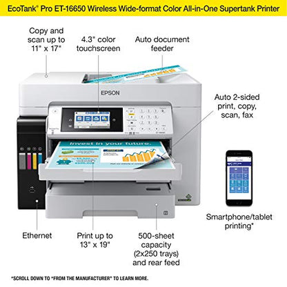 Epson EcoTank Pro ET-16650 A3 Color Inkjet Printer 4800x2400 DPI Ethernet Wireless