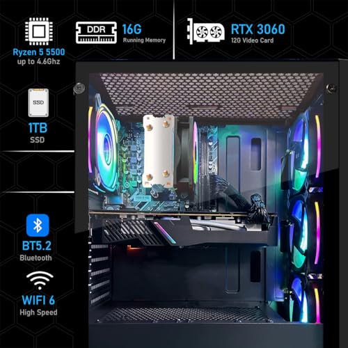 STGAubron Computer Tower ABR1722 Ryzen 5 5500 1TB SSD 16GB DDR4 1920x1080