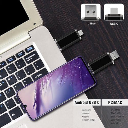 myemuun 128GB USB U128 Flash Drive USB 2.0 Dual Type A & C