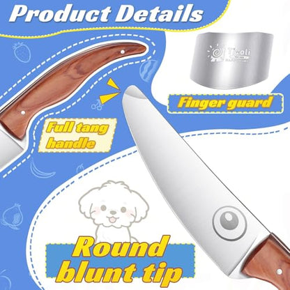 TIVOLI 3-Piece BS01 Child Safe Kitchen Knife Set for Fruits, Vegetables, and Bread