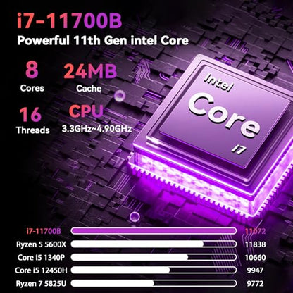 BRENUC NUC 11 Extreme Kit NUC11BTMi7 Intel Core i7-11700B 8-Core 3.20GHz Barebone PC, UHD, HDMI, USB 3.1, Wi-Fi 6E