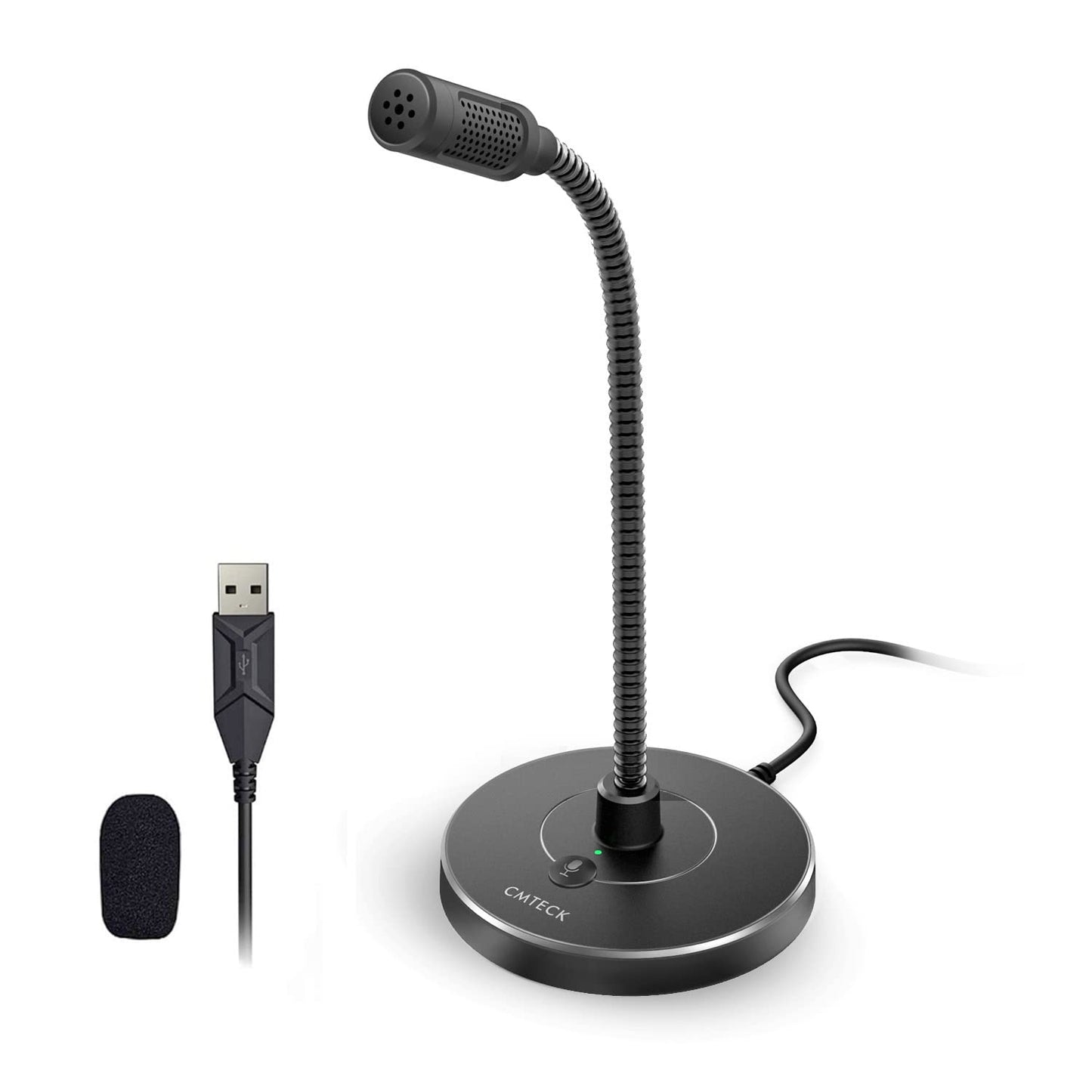 CMTECK USB Computer Microphone G009, Unidirectional, 30dB Sensitivity, 76 dB SNR, Black, Corded Electric