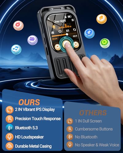 XIXITPY 64GB V78-1 Digital Voice Recorder with 2" Screen and Dual Microphone
