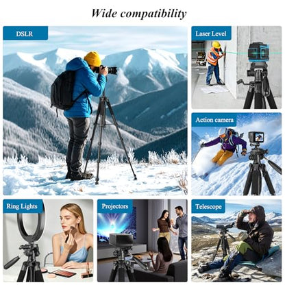 Victiv 74 Inches NT70 Black Camera Tripod Compatible with DSLR and Smartphones