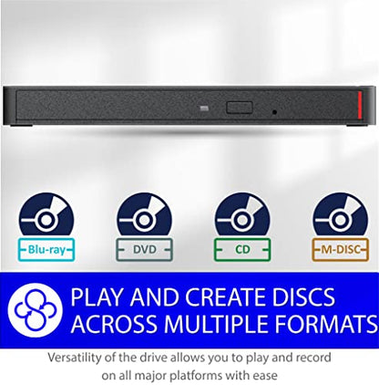BUFFALO 6X Portable Blu-ray Drive BRXL-PUS6U3B-TAA USB 3.2 Type-A/Type-C Optical Drive