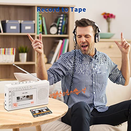 SEMIER 7.5 x 1.2 x 4 inches JKHG-JGKL-0108 Cassette Player Recorder AC Power, AA Battery, AM FM Radio