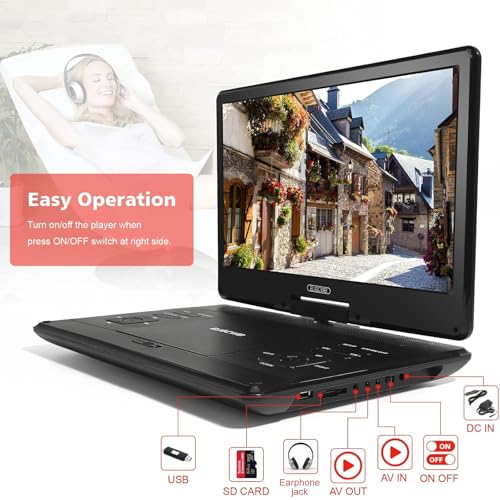 PJGCWB 14.1" PD-1401 1280x800 LCD Portable DVD Player