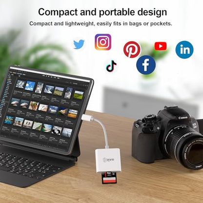 VIVID TECH 3.5" x 1.2" x 0.5" SD+microSD(TF) US Reader Dual Card Slots High Speed Transfer USB Type C Reader