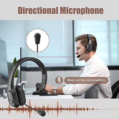 COMEXION BH-M100 Bluetooth Headset Wireless Noise Cancellation Communication Device for Adults