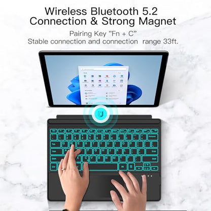 XIWMIX Standalone Bluetooth Keyboard for Microsoft Surface Pro 3/4/5/6/7/7+ QWERTY Layout Rechargeable Battery Powered Backlit Keyboard