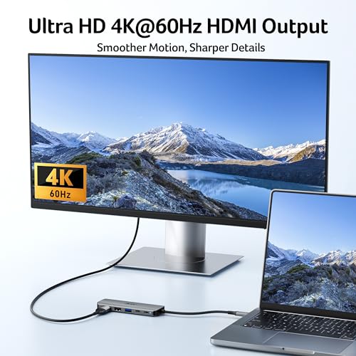 Acer 5-in-1 ODK5U0 USB-C Hub, 4K@60Hz Output, 100W Power Delivery, USB 3.0, Aluminum