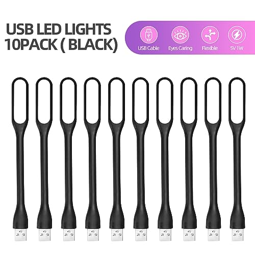 FINENIC 10 Piece USB LED Light Lamp ULBL10 Portable Flexible Arm Night Light