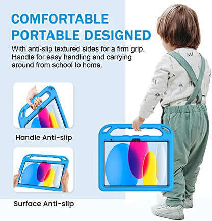 BMOUO 10.9 Inch iPad 11th/10th Generation Case for Kids - Model A3355/A3356 & A2696/A2757/A2777, Shockproof, Built-in Screen Protector, EVA Material