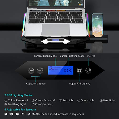TopMate C11-CA Laptop Cooling Pad with 6 Fans and Adjustable Height
