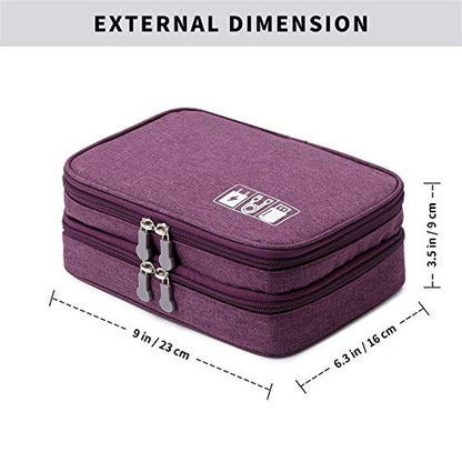 Lanola S XSS2101PL Travel Bag - 4L Capacity, 12 Compartments, Polyester Material, Purple