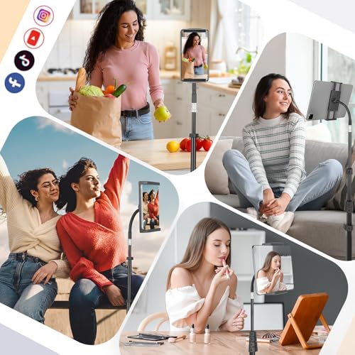 Aureday 67 Inch 67iPadStand Adjustable Tripod Stand for Tablets and Smartphones