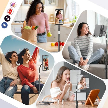 Aureday 67 Inch 67iPadStand Adjustable Tripod Stand for Tablets and Smartphones
