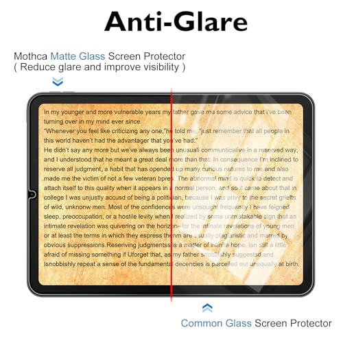 Mothca 2 Pack Matte Glass Screen Protector for iPad mini (A17 Pro) 2024/mini 6 2021 8.3 Inch, Matte Tempered Glass, Anti-Glare