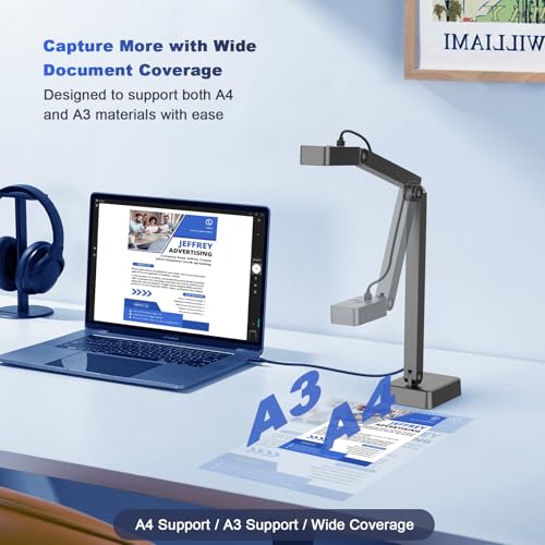 enjfeocy Document Camera EN-P08(03250) 4K 8MP USB