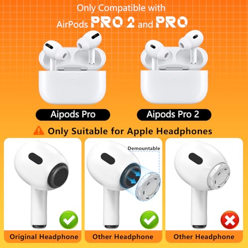 Inesore 4 Pairs Replacement Ear Tips for AirPods Pro 1st/2nd Generation, White, Silicone, Educational Accessory