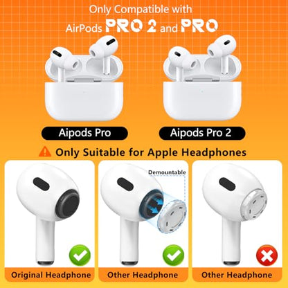 Inesore 4 Pairs Replacement Ear Tips for AirPods Pro 1st/2nd Generation, White, Silicone, Educational Accessory