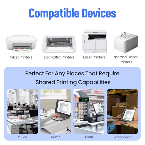 Quxas LP-N110W Print Server USB 2.0 SNMP Computer Connectivity