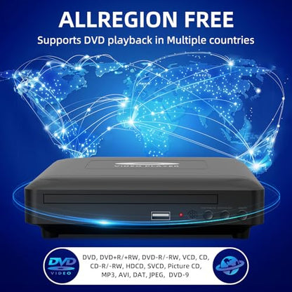 Toborher Mini HD DVD Player DVD-USV9 1080P Region Free HDMI RCA