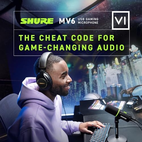 Shure MV6 USB Type-C Microphone 36dB Audio Sensitivity 50Hz - 15kHz Frequency Response Unidirectional