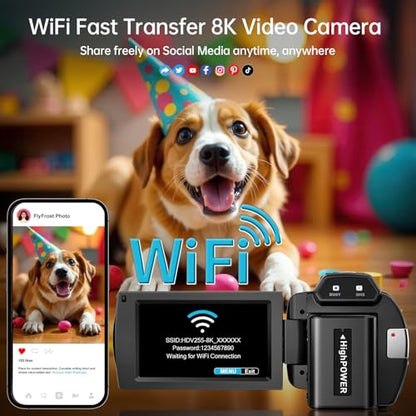 FlyFrost 8K Video Camera HDV-255K 8K 15FPS CMOS Camcorder