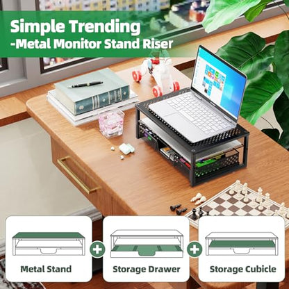 Simple Trending ST57810 Metal Monitor Stand Riser Space-Saving Ergonomic Desk Organizer