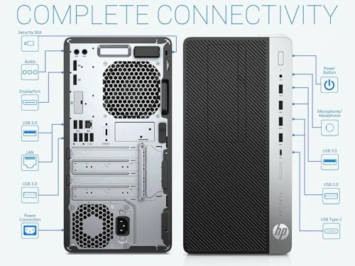HP ProDesk 600G4 Computer Tower | Intel Core i7-8700 | 1TB SSD | 32GB DDR4 | Windows 11 Pro | Black